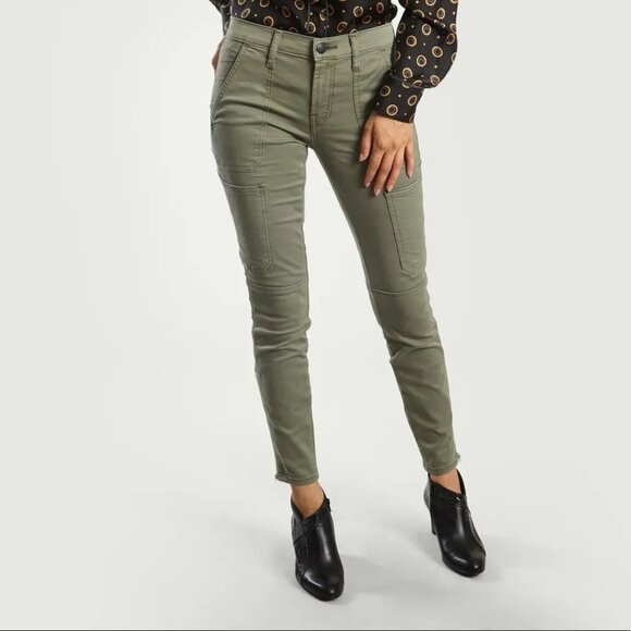 J Brand Utility Jeans‎ Size 24 Khaki Green  Cotton Mid Rise Skinny Ankle Zippers - Picture 3 of 12